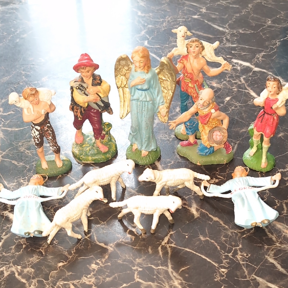 Colorful Figurine Set - Home Accents Christmas Navity Figures Angels Shepard